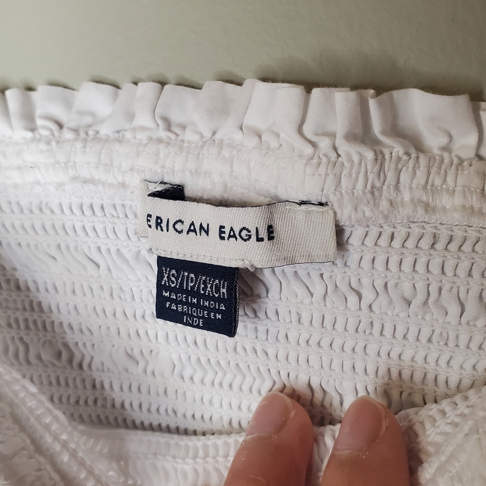 American Eagle Outfitters White Puff Sleeve Dress Size XS - Picture 4 of 6